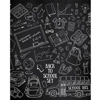 Back to School Chalkboard Printed Backdrop