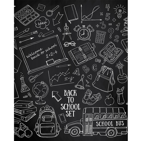Back to School Chalkboard Printed Backdrop