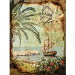 Pirate Compass Printed Backdrop