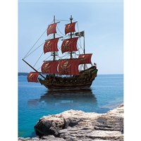 Pirate Ship Bay Printed Backdrop