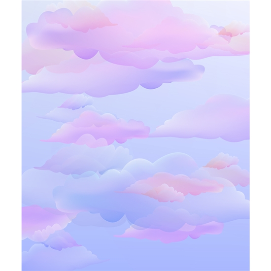 Cotton Candy Clouds Printed Backdrop