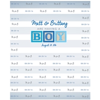Baby Boy Announcement Printed Backdrop
