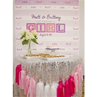 Baby Girl Announcement Printed Backdrop