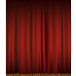 Red Curtains Printed Backdrop