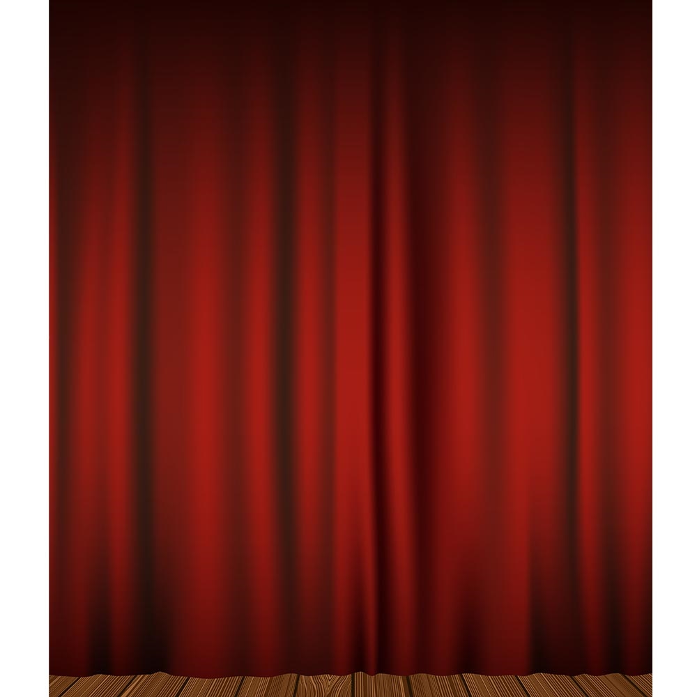 Red Curtains Printed Backdrop | Backdrop Express