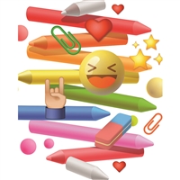 School Emoji Printed Backdrop