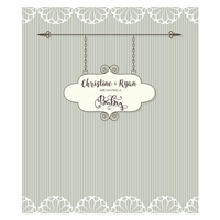 Vintage Baby Announcement Printed Backdrop