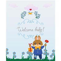 "Welcome Baby" Garden Printed Backdrop