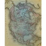 Vintage North America Map Printed Backdrop