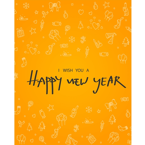 New Year Wishes Printed Backdrop