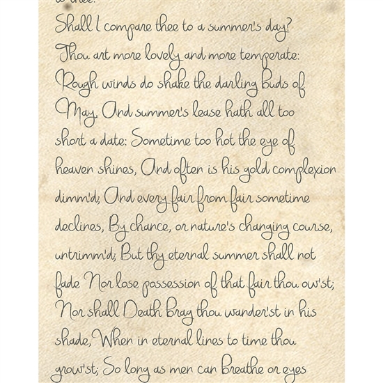 Romantic Script Printed Seamless Paper