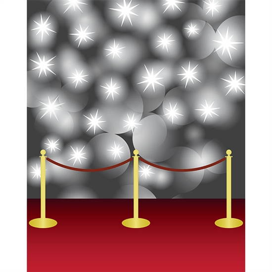 Red Carpet Flashbulbs Printed Backdrop