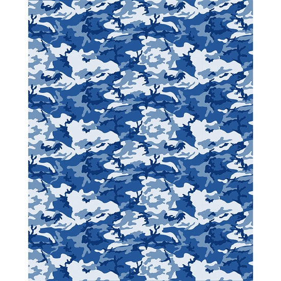 Blue Camouflage Printed Backdrop