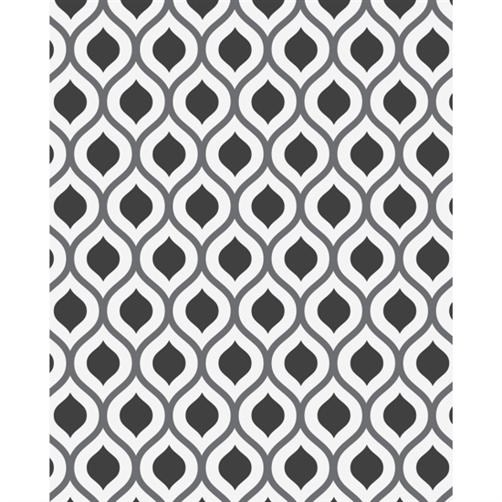 Grayscale Retro Waves Patterned Printed Backdrop