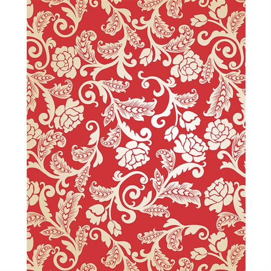 Red & Cream Roses Printed Backdrop