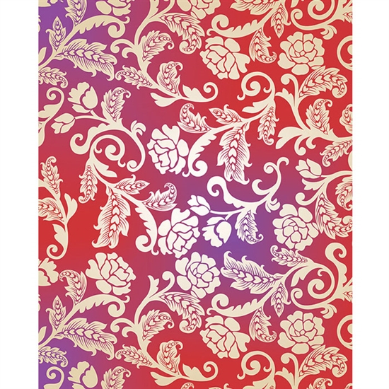 Purple, Red & Cream Roses Printed Backdrop 045
