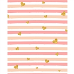 Glitter Heart Stripes Printed Backdrop