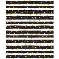 Gold Dots on Black Stripes Printed Backdrop