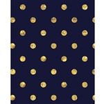 Gold Polka Dots on Navy Blue Printed Backdrop