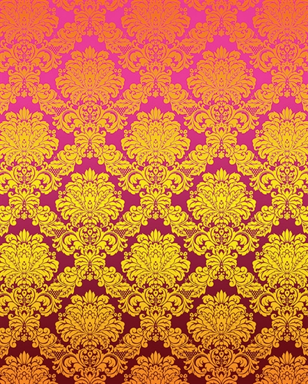 Pink & Gold Damask Printed Backdrop