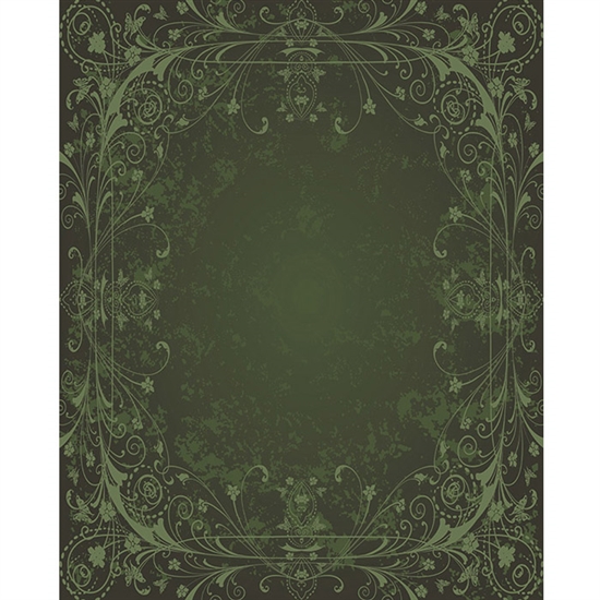 Green Antique Vine Printed Backdrop