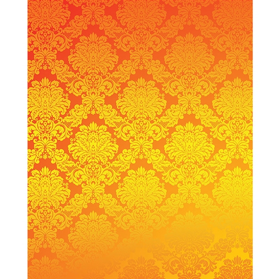 Orange & Yellow Damask Printed Backdrop