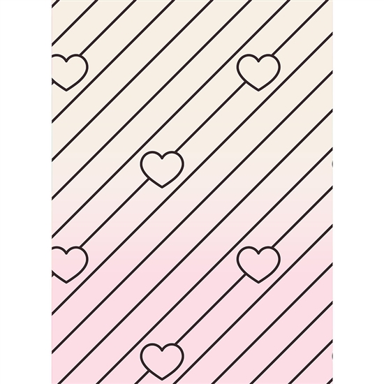 Heart Stripes Printed Backdrop