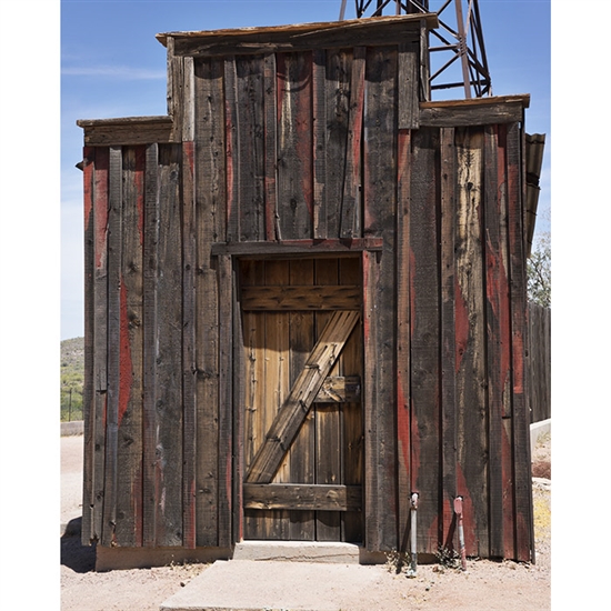 Wooden Outhouse Printed Backdrop