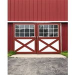 Red Barn Doors Printed Backdrop