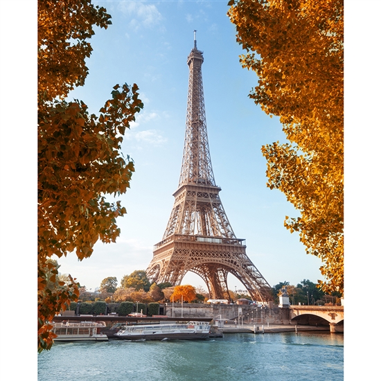 Paris in Fall Printed Backdrop