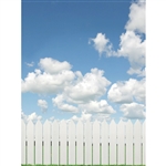 White Picket Fence Printed Backdrop
