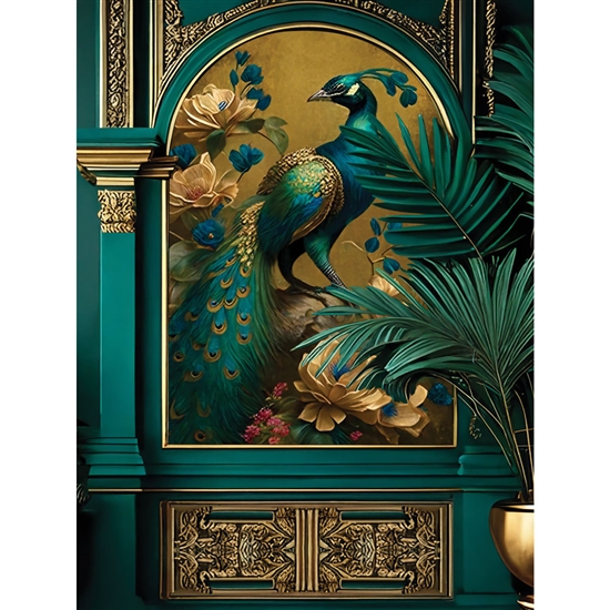 Peacock Alcove Printed Backdrop