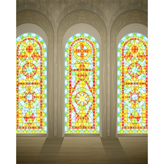 Stain Glass Windows Printed Backdrop