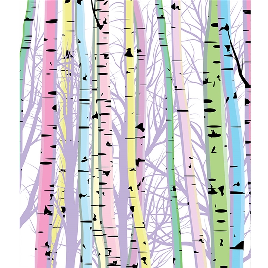 Pastel Birch Trees Printed Backdrop