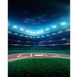 Baseball Field at Night Printed Backdrop