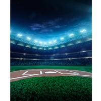 Baseball Field at Night Printed Backdrop