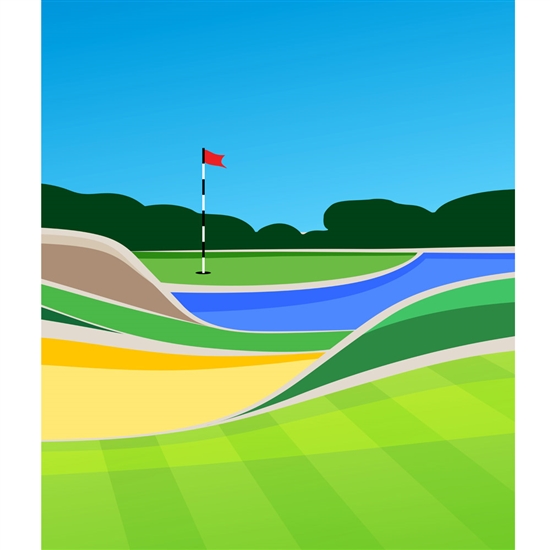 Golf Course Printed Backdrop