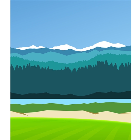 Mountain Range Printed Backdrop