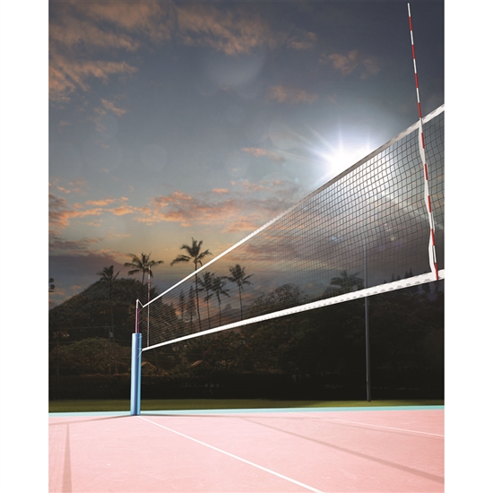 Volleyball At Sunset Printed Backdrop