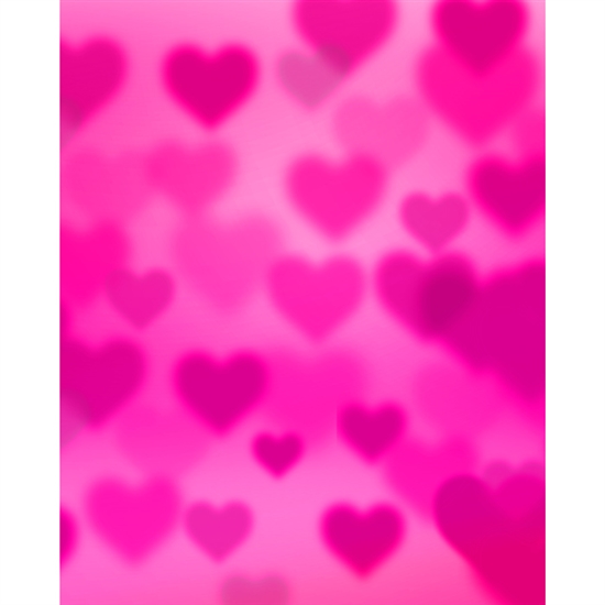 Raspberry Pink Hearts Bokeh Printed Backdrop