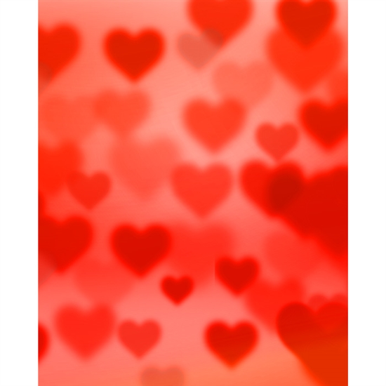 Red Hearts Bokeh Printed Backdrop