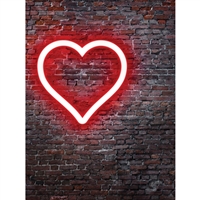 Neon Valentines Day Printed Backdrop