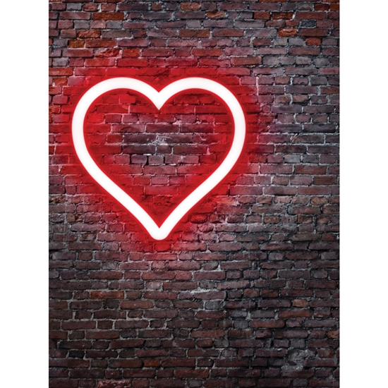 Neon Valentines Day Printed Backdrop