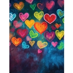 Graffiti Hearts Printed Backdrop
