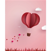 Heart Air Balloon Printed Backdrop