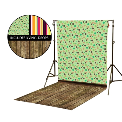 Autumn Dots & Stripes Vinyl Backdrop Kit
