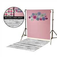 Pink Pinwheels & Cupcakes Vinyl Backdrop Kit