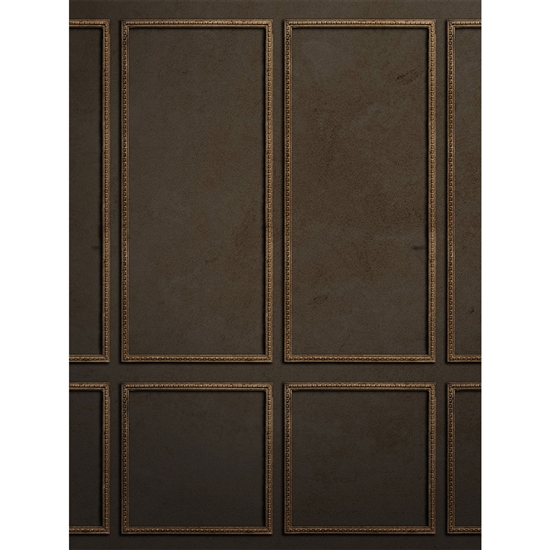 Textured Brown Ornate Wainscoting Printed Backdrop