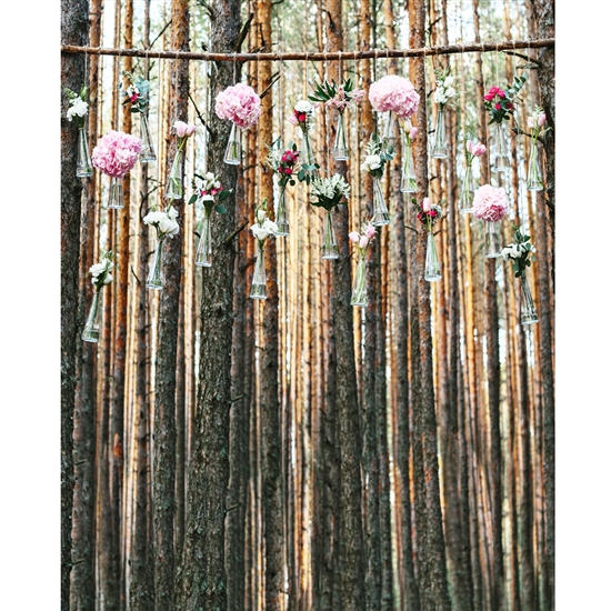 Rustic Flower Chandelier Printed Backdrop