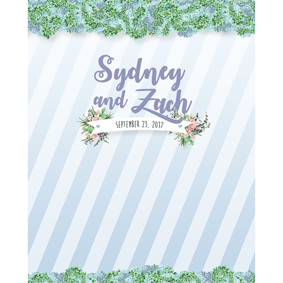 Succulents and Stripes Custom Printed Backdrop